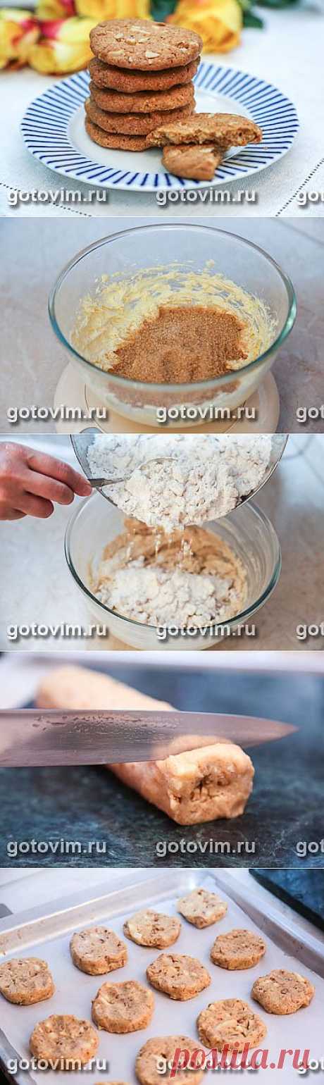 Печенье с белым шоколадом и грецкими орехами. Фото-рецепт / Готовим.РУ