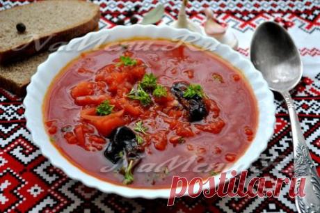 Постный борщ с черносливом, рецепт