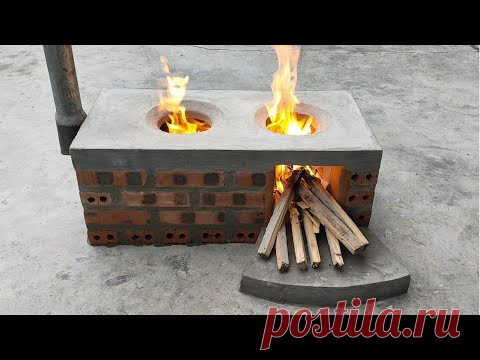 Новая идея бездымной дровяной печи, экономия дров, отличная