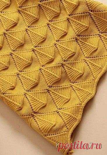 Красивый узор спицами в копилочку