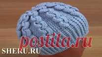 Шапка с красивыми навязками. Вязание крючком 176 Бесплатный видео урок вязания крючком шапки объемным узором и с красивыми навязками для начинающих.