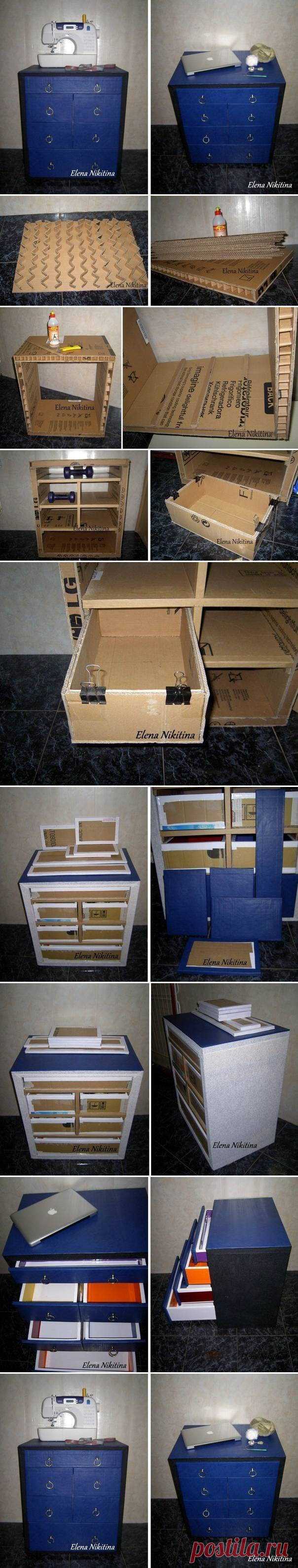 DIY Cardboard Chest with Drawers DIY Projects | UsefulDIY.com