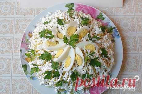 Слоеный салат с куриной печенью - пошаговый кулинарный рецепт на Повар.ру