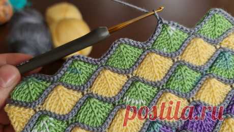 Super Easy Tunisian Knitting Crochet Pattern - Çok Kolay Gösterişli Tunus İşi Örgü Modeli Anlatımı #örgüdiyarı #crochet #knitting #tunisian #easy #babyblanket #easycrochet #şalmodeli