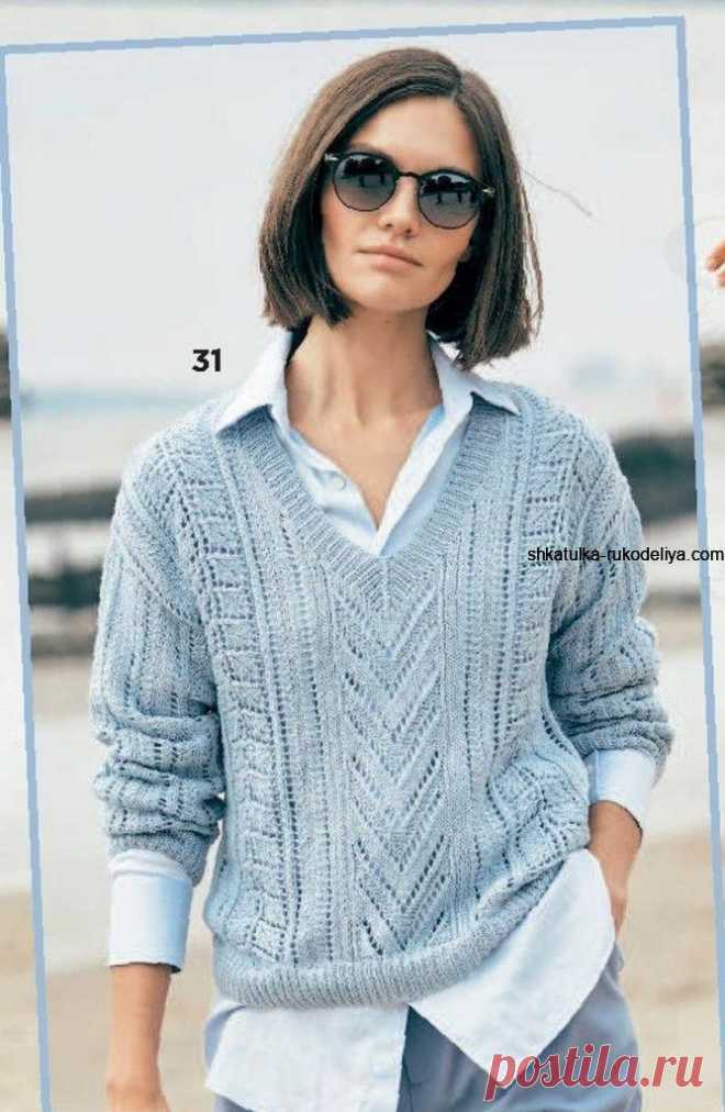 We knit a jumper with knitting needles description for free How to knit a simple pullover