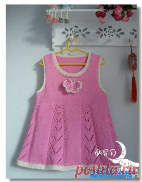 Вяжем сарафан с ажурными дорожками. Как связать детский сарафан Вяжем сарафан для девочки крючком с ажурными дорожками. Как связать платье для девочки крючком. Урок вязания детского сарафана крючком.