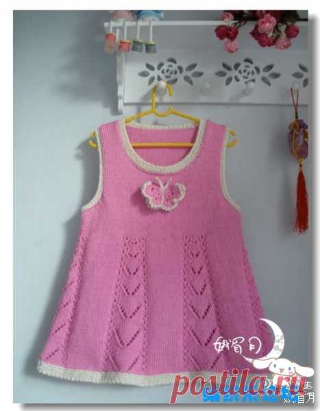 Вяжем сарафан с ажурными дорожками. Как связать детский сарафан Вяжем сарафан для девочки крючком с ажурными дорожками. Как связать платье для девочки крючком. Урок вязания детского сарафана крючком.