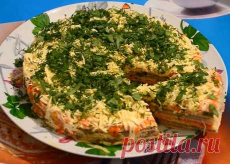Селёдочный торт на вафельных коржах рецепт с фото - 1000.menu