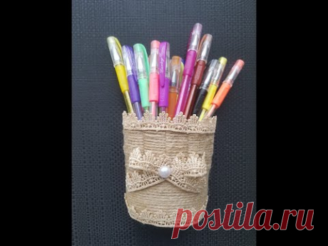 Подставка под карандаши из пластиковой бутылки - YouTube