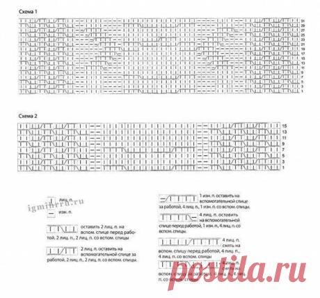 Интересный узор для вязания пуловера