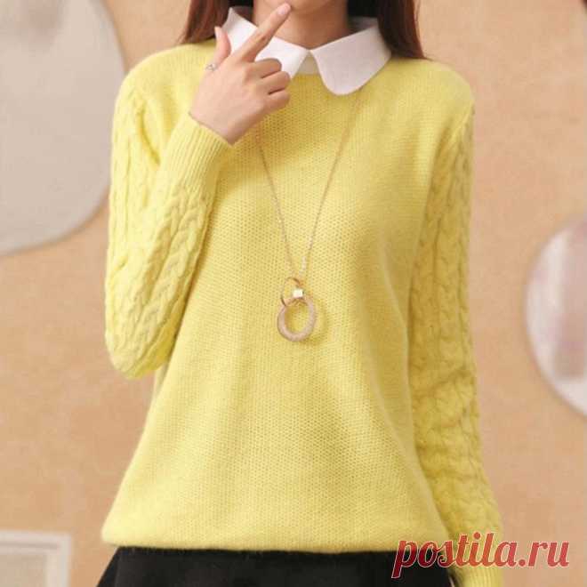 New-Women-s-Fashion-Stitching-Doll-Collar-font-b-Sweater-b-font-Fake-Two-Knitwear-Free.jpg (800×800)