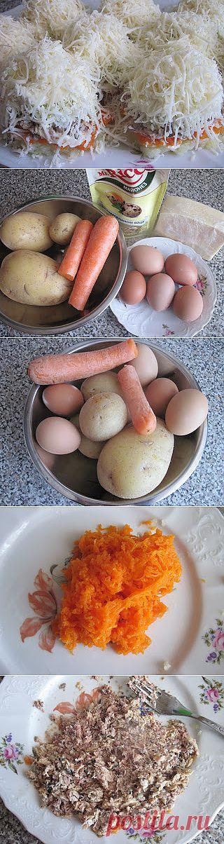 Салат "Мимоза" порционный.