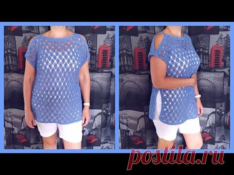 Кофточка крючком из пряжи YarnArt SUMMER. Описание МК.