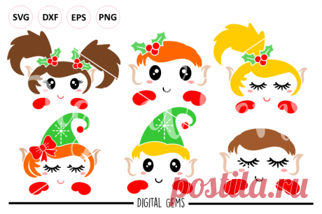 Elf / Elves SVG / DXF / EPS / PNG files By Digital Gems | TheHungryJPEG.com