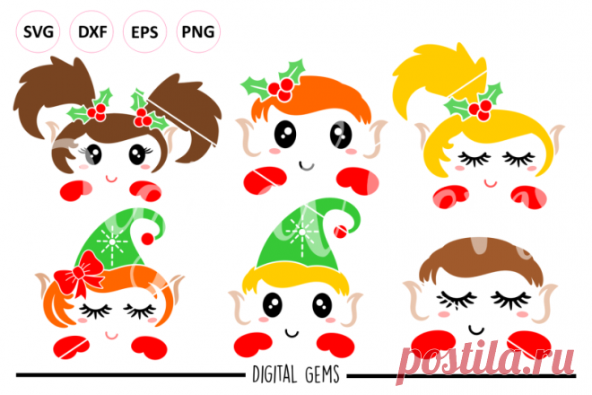 Elf / Elves SVG / DXF / EPS / PNG files By Digital Gems | TheHungryJPEG.com