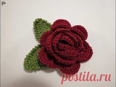 ▶ ‫كروشيه وردة 4 Crochet Flower‬‎ - YouTube