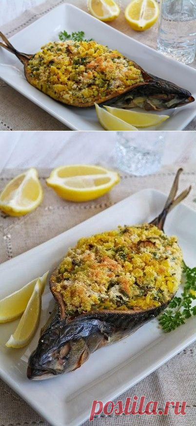 Скумбрия фаршированная рисом