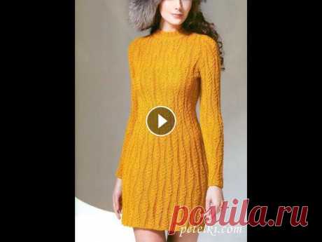 Вязаные Платья Спицами 2019 / Knitted Dresses with Knitting Needles / Strickkleider mit Stricknadeln Вязаные Платья Спицами. Knitted Dresses with Knitting Needles....