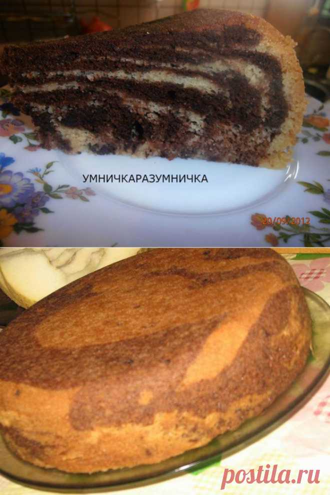 Пирог:"Зебра"в мультиварке.