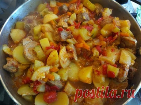 Овощное рагу из кабачков с мясом - YouTube
