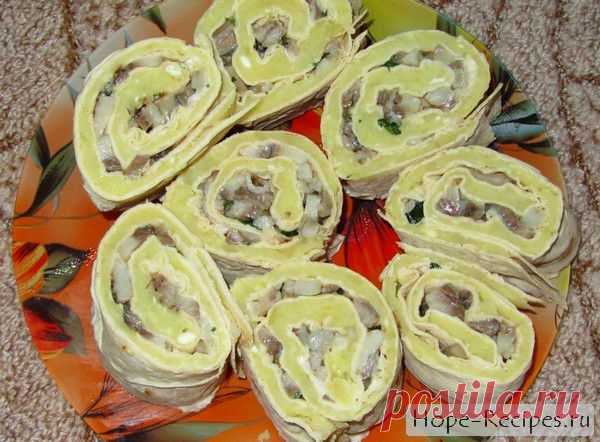 Закуска из лаваша: рулетики с сельдью и картофелем © Кулинарный блог #Рецепты Надежды