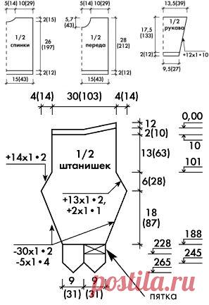 Костюм для малыша, связанный на ручной машине Нева-5 :: Детская одежда :: Машинное вязание/Children's clothes for knitting :: RukoDelie.by