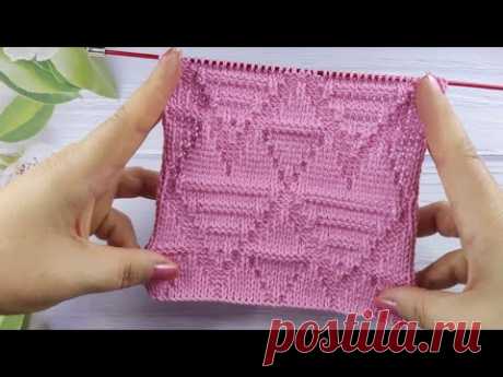 Relief Hearts Stitch | Relief-Herzmuster stricken | Punto Cuori a rilievo | Point Coeur en relief