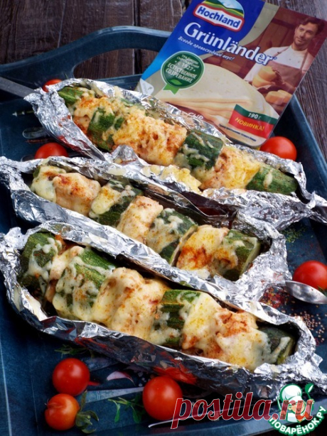 Куриный шашлык с кабачками под сыром – кулинарный рецепт