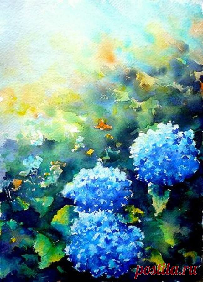 (60) Галина Шкода - Цветочное очарование на фоне туманного ландшафта...
