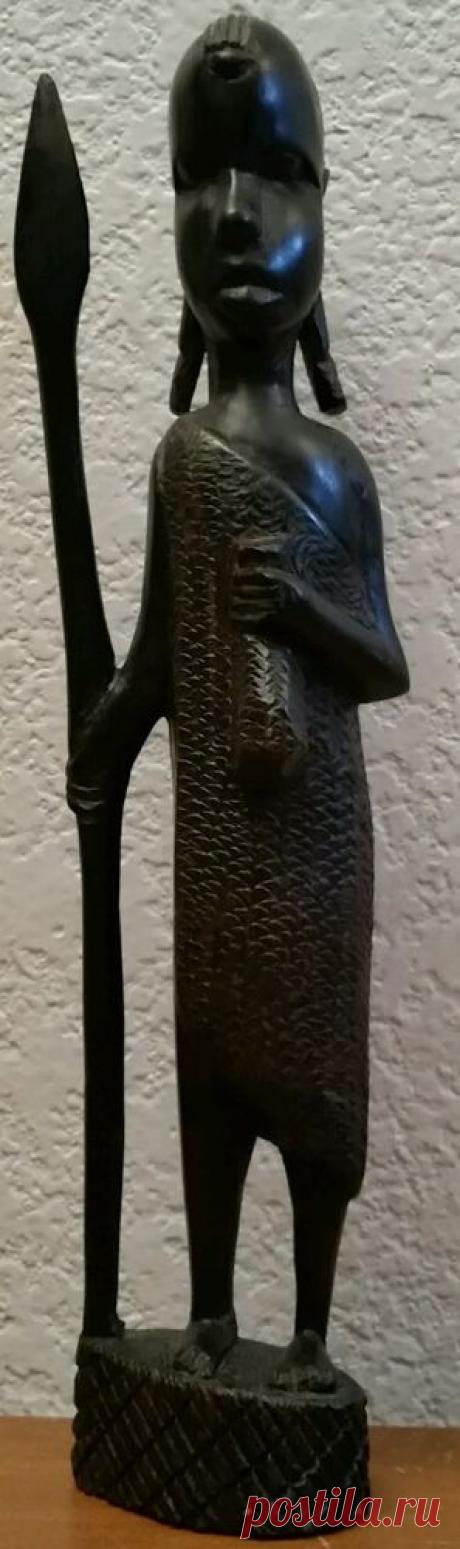 Genuine Besmo Product Vintage African Figurine Hand Carved in Kenya Hunter Rare  | eBay Found this cute guy at a local Estate Sale. The bottom of it is marked: Genuine Besmo Product, Hand Carved in Kenya. It measures 12.75" Tall X 3" wide and is in good used condition with light age wear. | eBay!