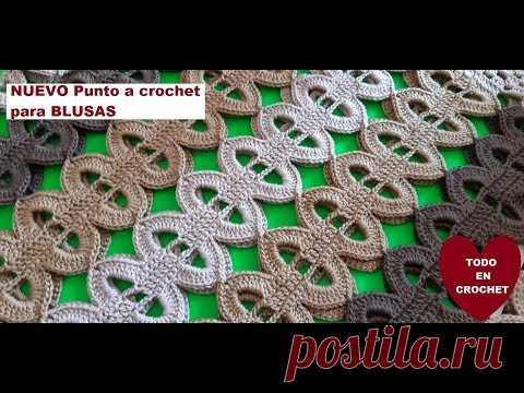Punto NUEVO - ganchillo - paso a paso - Blusa manga 3/4 - Tejido  # 1 - YouTube