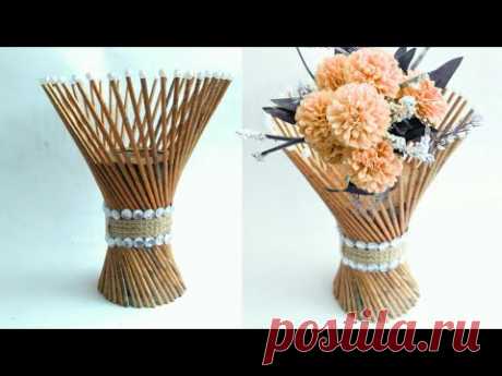 Newspaper flower vase | flower vase making | newspaper craft | HMA##170