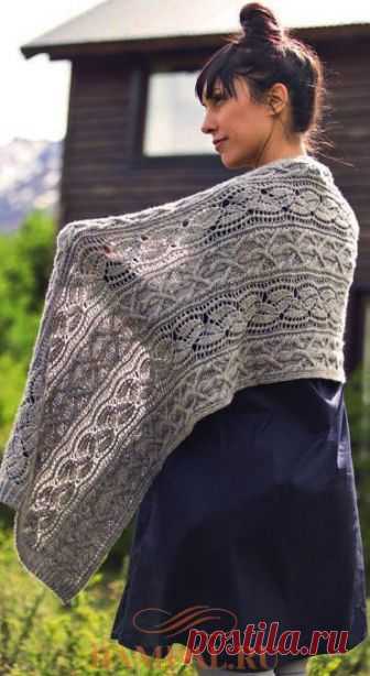 Вязаный спицами палантин «Free Seeher». / DAMские PALьчики. ru