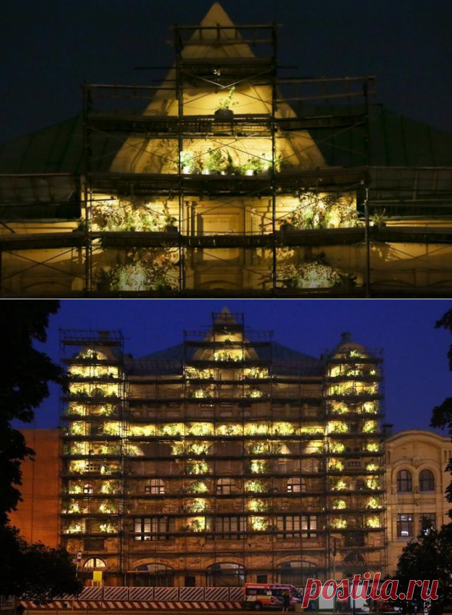 Фасад Политеха превратили в инсталляцию
Как сообщает официальный сайт Москвы, на месяц строительные леса на северном фасаде Политехнического музея превратились в арт-объект. Теперь они представляют собой инсталляцию из растений, которая так и называется — «Леса». Проект Анны Кривцовой — это предложение по вертикальному озеленению и взгляд на стройку как на неотъемлемую часть городской жизни. Инсталляция буквально выводит искусство за пределы музея.