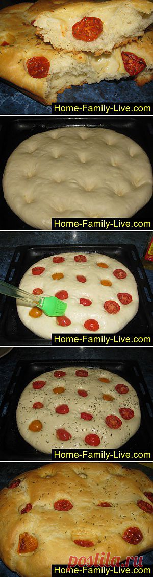 Кулинарные рецепты Фокачча с розмарином - пошаговый фоторецепт - хлебная лепешка с наполнителем