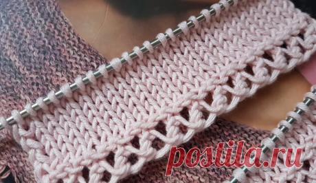 Декоративная ажурная кайма спицами