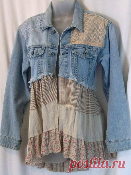 Embellished denim jacket, jean jacket, bohemian clothing,unique…