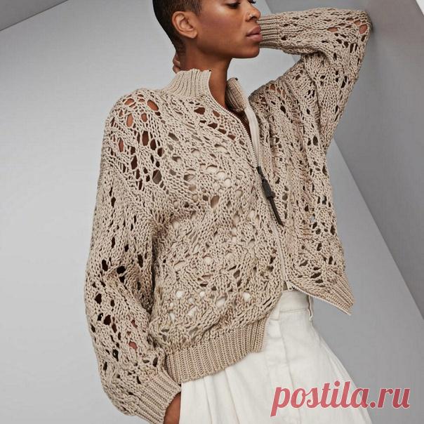 Запись на стене Кардиган Lase Stitch из хлопка Soft Piuma от Brunello CucinelliСхема: Корнева Юлия