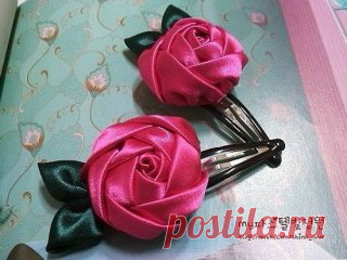 Красивые розы из лент своими руками!