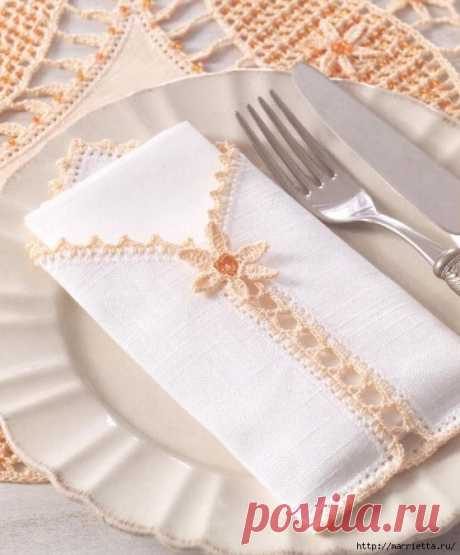 Вязание крючком. Обвязка салфетки