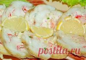 Рыбный рулет с крабовыми палочками | Рыба в духовке — рецепты