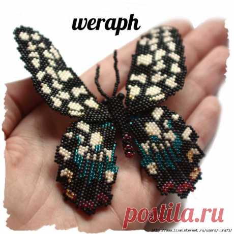 Бабочка из бисера. Схема.