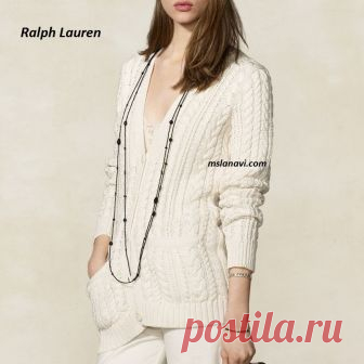 Жакет спицами от Ralph Lauren | Вяжем с Лана Ви