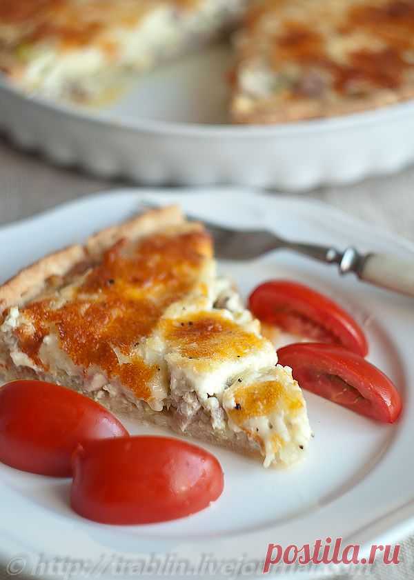 Киш с курицей, луком-пореем и сыром моцарелла. Автор: trablin