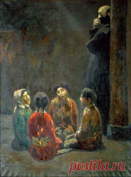 ԿՈՄԻՏԱՍ--Комитас./ Gomidas / Komitas-150
«Пусть вечно живет мой народ, в его памяти я всегда буду жить».
© Последние слова Вардапета Комитаса.

Արծրունյան էդուարդ Սիմոնի(1929 - 2010)
Կոմիտաս. Երգ, 1978(1978) կտավ, յուղաներկ 180x135 սմ
Комитас. Песня , 1978 холст, масло 80x135 см

Այս կտավով Արծրունյանը ամբողջությամբ տվել է ոչ միայն կապայով Կոմիտաս վարդապետի,այլև ԿՈՄԻՏԱՍ երաժիշտի,երգահանի,բանահավաք-ազգագրագետի ...կերպարի բնոթագիրը,էթնիկ գյուղական կենցաղի պակերման միջոցով վեր հանել