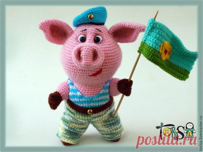 Бравый хрюндель ВДВ - хрюн военный,вдв,подарок в день вдв,день ВДВ,подарок мужчине