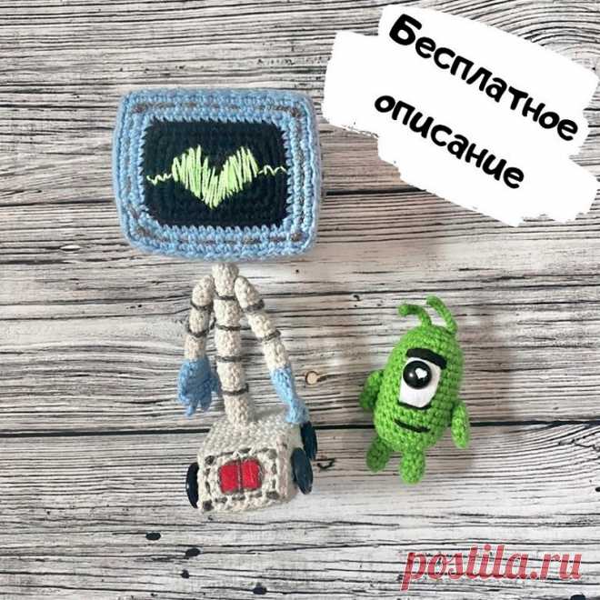 PDF Карен Планктон крючком. FREE crochet pattern; Аmigurumi toy patterns. Амигуруми схемы и описания на русском. Вязаные игрушки и поделки своими руками #amimore - суперкомпьютер из мультсериала «Губка Боб Квадратные Штаны», персонаж из Спанч Боба, жена Планктона, искусственный интеллект.