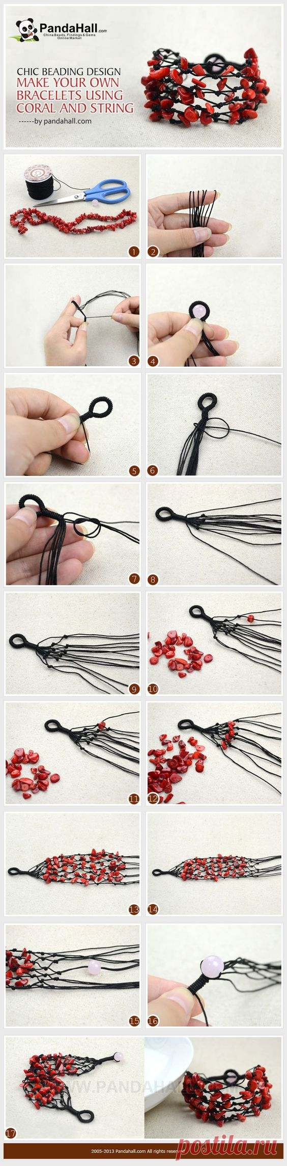 (2) DIY Bracelets Using Coral Beads and String ❥ 4U // hf | Home Made