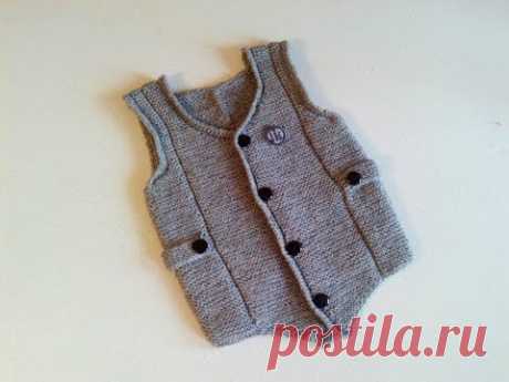 Жилета спицами для мальчика завершение.