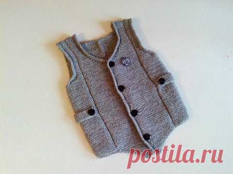Жилета спицами для мальчика завершение.